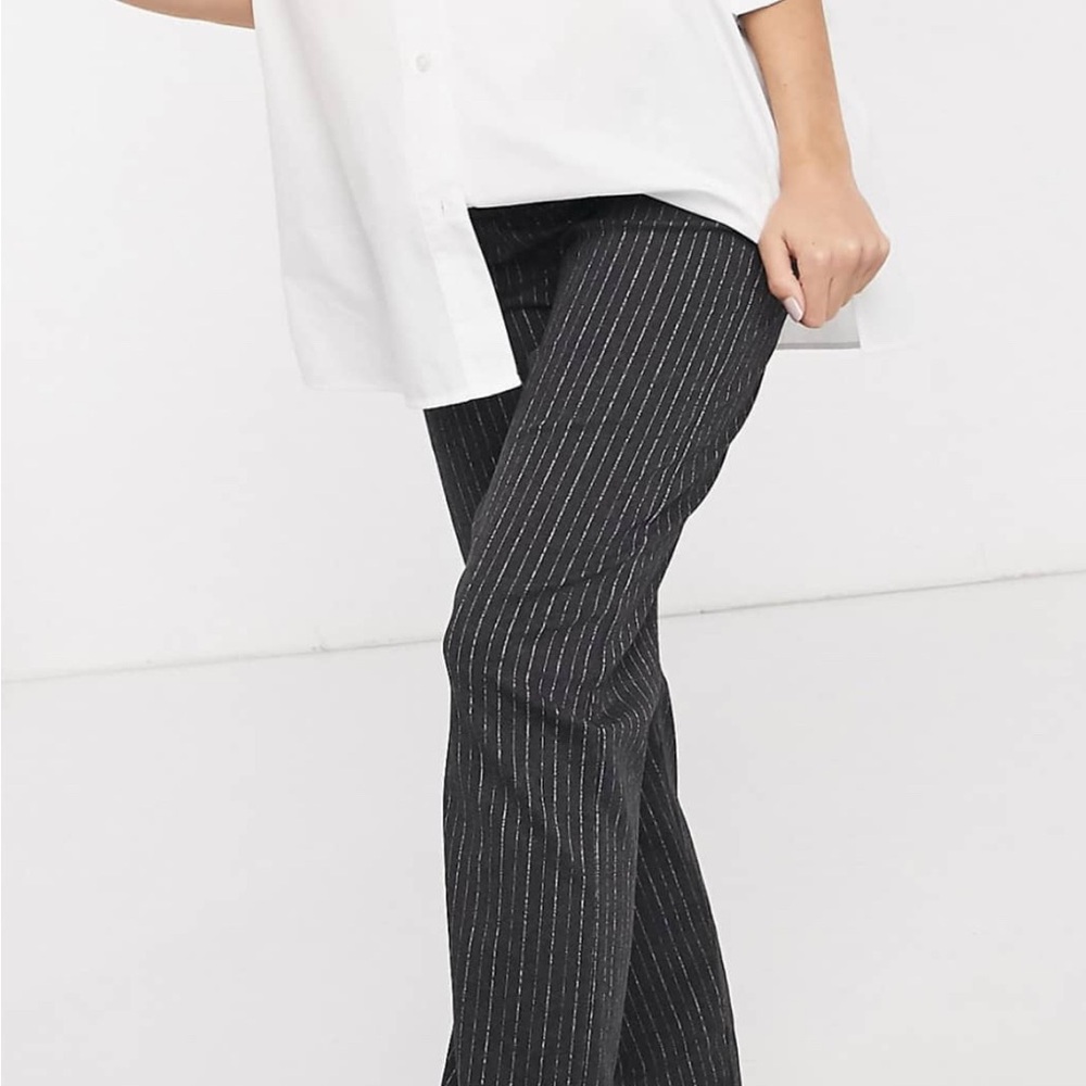 Maternity Black Pinstripe Pants